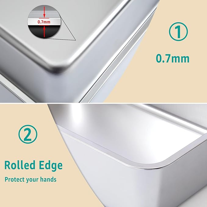 Stainless Steel Cat Litter Box Small,Cat Litter Box for Kitty/Rabbits Easy to Clean,Metal LitterBox for Kitty/Kitten or Bath Pan,Non Stick, No Smell,15.5" L x 11.7" W x 4" H