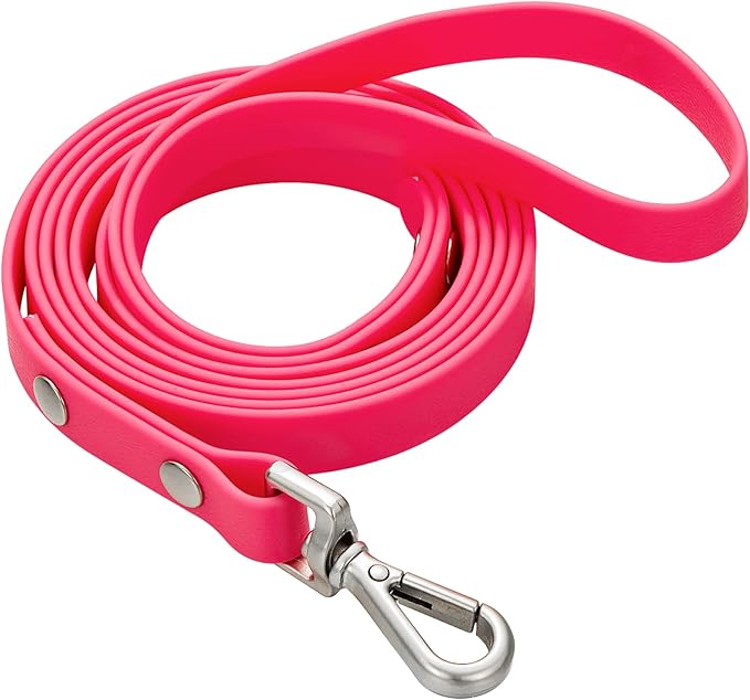 Waterproof Long Dog Training Leash 15ft Outdoor PVC Dog Leashes Great for Large Medium Small Dog Training Lead,Beach,Yard,Play,Camping(Rosered