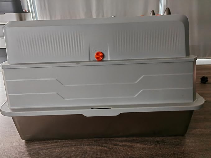 Extra Large Stainless Steel Litter Box with Lid, 28"L x 20"W x 17"H XXXL Enclosed Metal Cat Litter Box with Litter Scoop & Foot Pedal, Odor Control,Easy Cleaning for Big Cats, Multiple Cats