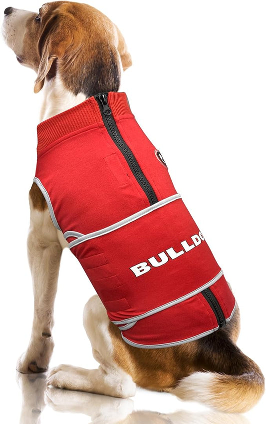 NCAA Georgia Bulldogs Dog Anxiety Calming Shirt Soothing Vest, for Dogs/Cats with Anxiety, Fears, Fireworks, Loud Noises, Dark, Lonely Keeps Dogs Calm & Feeling Safe, Relaxing Jacket, Medium
