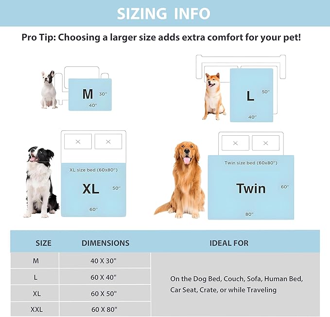 Cooling Blanket for Dogs - Q-MAX>0.4 Waterproof Pet Throw Blanket Bed Cover, Non-Slip Dog Blankets for Couch Protector, Washable Furniture Cover for Summer, Gray,60x80