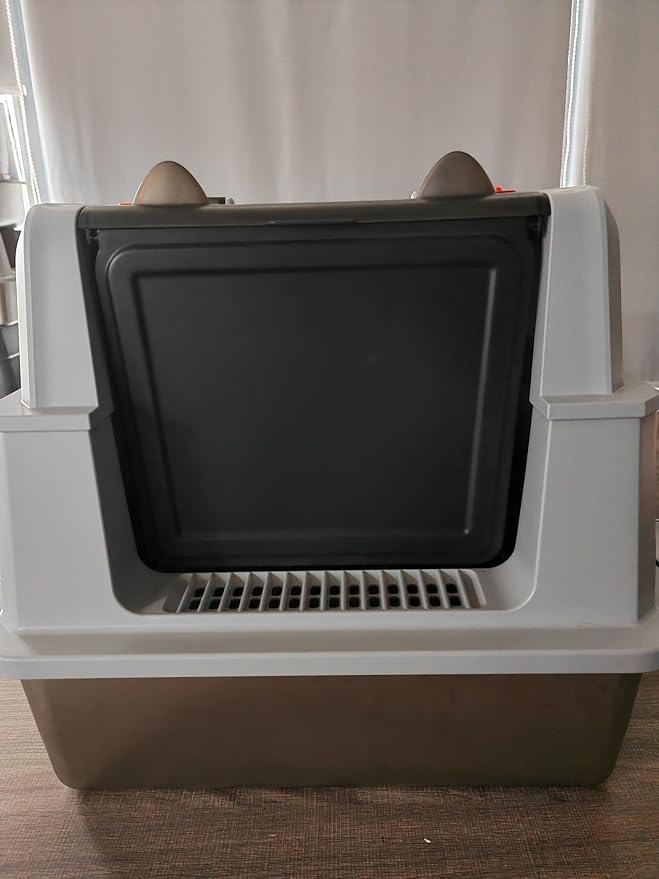 Extra Large Stainless Steel Litter Box with Lid, 28"L x 20"W x 17"H XXXL Enclosed Metal Cat Litter Box with Litter Scoop & Foot Pedal, Odor Control,Easy Cleaning for Big Cats, Multiple Cats