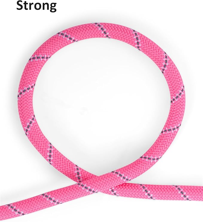 (2 Pack) Long Dog Leash for Dog Training 16FT/30FT/50FT, Reflective Heavy Duty Dog Lead for Large Medium Small Dogs Outside Walking, Playing, Camping, or Yard,Orange&Pink 20FT