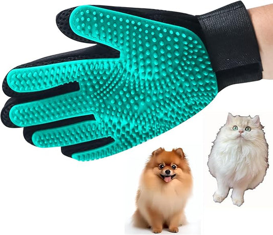 1 Pair Reusable Pet Hair Remover Gloves,Gentle Pet Shedding Glove Brush,Glooming Gloaves,Massage Mitt with Enhanced Five Finger Design - Perfect for Dogs & Cats with Long & Short Fur
