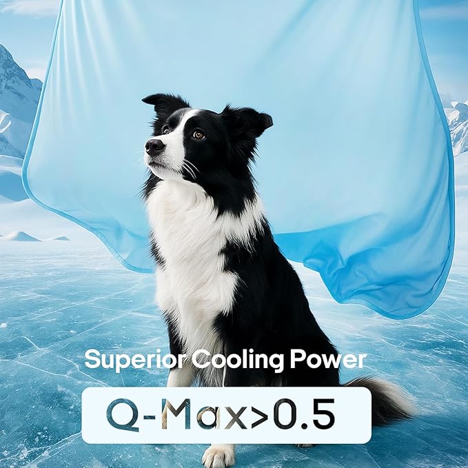 Zonli Premium Cooling Blanket for Dogs-Lightweight Fluffy Pet Throw & Bed Cover,Cooling Mat for Dogs,Cats&Puppies - Breathable,Durable Summer Blanket-Oversized 39"×55" Pet Pad, Machine Washable (Blue)
