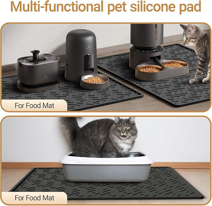 Cat Litter Mat 28"x20" – Large Silicone Litter Trapping Mat, Waterproof, Non-Slip, Easy to Clean, Soft & Durable Floor Mat for Cats & Pets