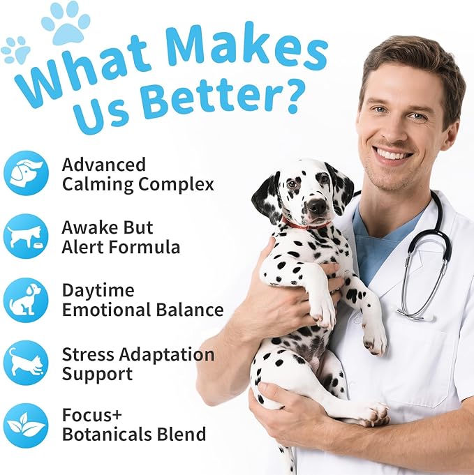 Calming Chews for Dogs – Calming Treats for Anxiety, Stress, Separation, Travel & Thunder, Non-Drowsy Alternative to Melatonin, Calm & Focus with Chamomile & Ashwagandha, Chicken Flavor, 90Ct