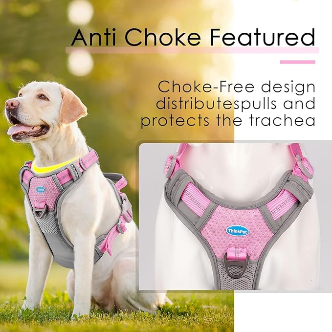 ThinkPet No Pull Harness Breathable Sport Vest with Handle-Dog Harnesses Reflective Adjustable for Medium Large Dogs