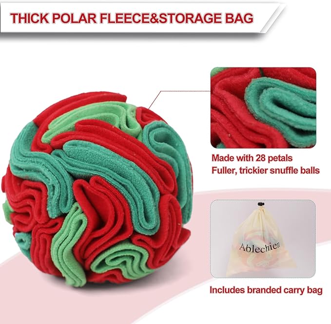 Snuffle Ball for Dogs - Interactive Dogs Toys to Keep Them Busy, Dog Puzzle Toy, Christmas Dog Toys Gifts for Small, Medium, Large Pet, Training Reward Gift