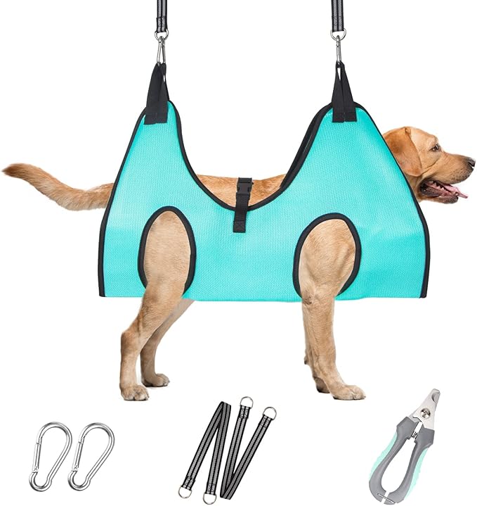 Dog Grooming Hammock - Upgrade Pet Grooming Harness for Nail Trimming (XL 80lb), Dog Sling for Nail Clipping, Dog Hanging Holder Hanger for Cutting Nail with Nail Clippers
