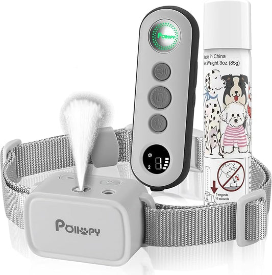 Citronella Dog Training Collar with Remote, Spray/Vibration/Beep, 3 Modes & 3 Spray Levels Humane Citronella Bark Collar, No Shock Rechargeable, 1000ft Range, Only Works with Remote