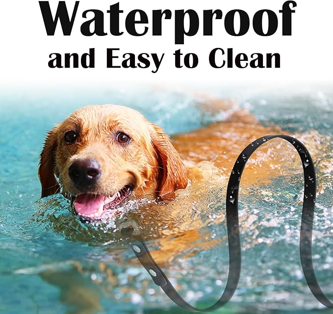 Waterproof Long Dog Training Leash 10ft Outdoor PVC Dog Leashes Great for Large Medium Small Dog Training Lead,Beach,Yard,Play,Camping(Black