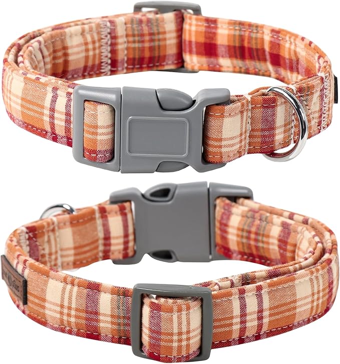 Lionet Paws Dog and Cat Collar with Bowtie Grid Collar Plastic Buckle Light Adjustable Collars for Small Medium Large Dogs