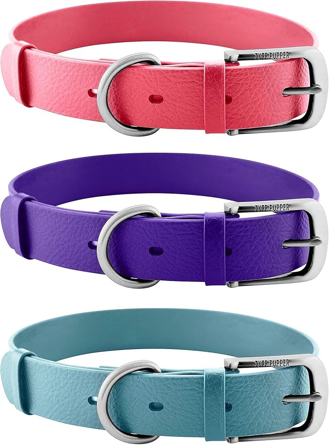 Tuff Pupper Classic Heavy Duty Dog Collar | 10x Stronger Than Leather | 100% Waterproof & Odor Proof Dog Collar | Tough Rust-Proof All Metal Hardware