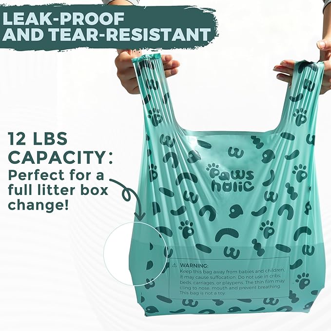 100 Count Extra Large Dog Poop Bags with Handle, fit for Swivel Bin Pooper Scooper,CornStarch Based Heavy Duty and Leak-Proof Waste Bags for Dog & Cat Litter(Lavender Scent)