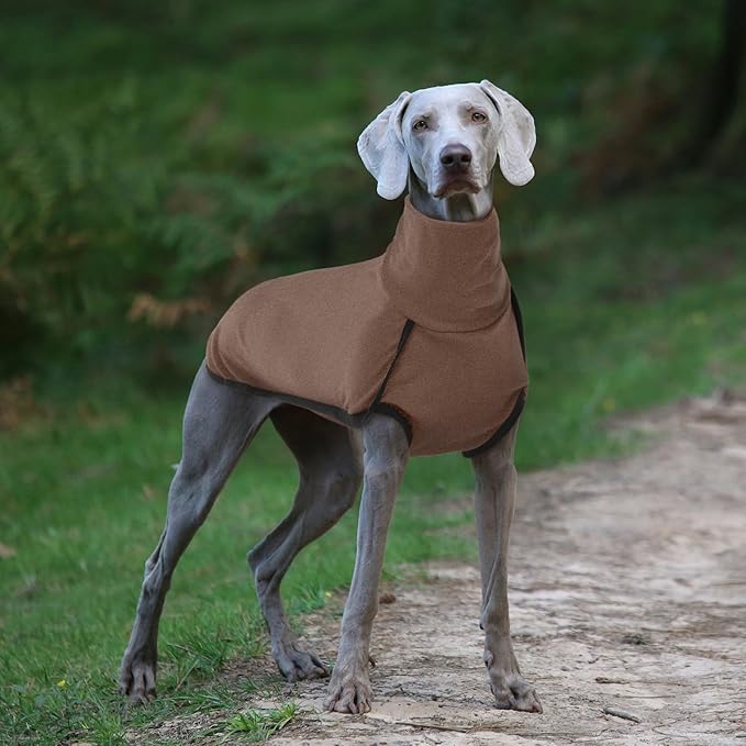 ROZKITCH Dog Winter Coat Soft Pullover Pajamas, Pet Windproof Warm Cold Weather Jacket Vest Cozy Onesie Jumpsuit Apparel Outfit Clothes for Small, Medium, Large Dogs Walking Hiking Travel Sleep Brown