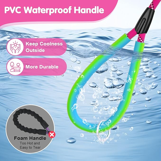 Dog Leash Heavy Duty 4/5/6ft-Red XiaZ 2 Handles Dog Leashes for Medium Large Dogs That Pull 1/2 Inch 1000lb Strength Reflective PVC Handles Metal Hook Dual-Handle Rope Leash Nighttime Safety