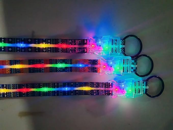 Upgraded Version Light Up Dog Collars,LED Dog Collar Rechargeable Waterproof,2-in-1 Buckle Type Glow Dog Collar for Medium Large Dogs.XL(Bohemian Blue)