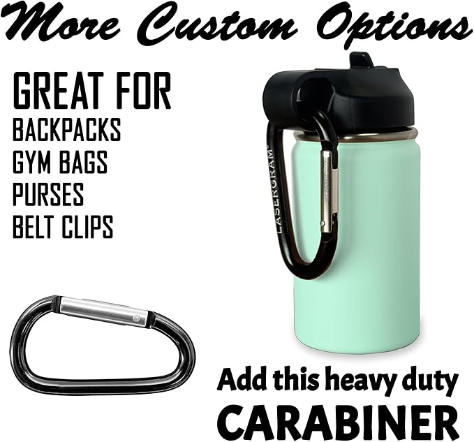 LaserGram Personalized Water Bottle, Dragon, Stainless Steel Double Wall Vacuum Insulated with Flip Top Straw, Custom Engraved Gift (12oz / 335ml Teal)