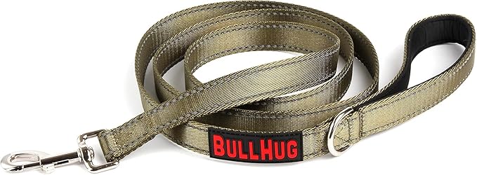 BULLHUG 6 FT Bulldog Leash with Padded Handle. Perfect for Bulldogs, French Bulldogs, Pugs & All Breeds. Leashes for Walking, Training Lead for Bulldogs (Donut)