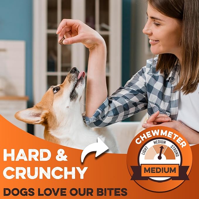 BRUTUS & BARNABY Beef Lung Bites for Dogs - 100% Single Ingredient Dog Treat Made in USA - Protein Packed, Crunchy, Healthy Dog Treats - Grain Free, Rawhide Free, No Additives