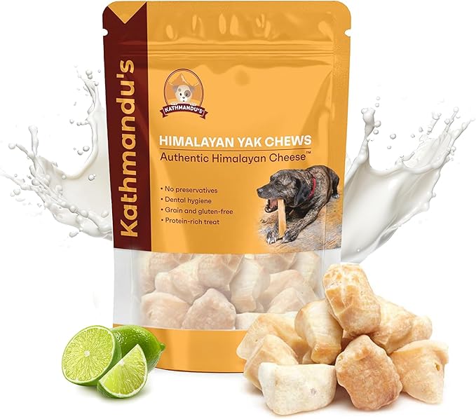 KATHMANDU'S Crunchy Yak Cheese Puff - (6 oz) All Natural & Healthy Dog Treat, Chewy Puffs Training Treats for Dogs | Small Calming Yak Chews