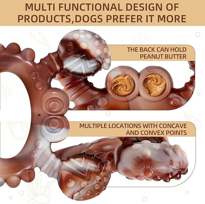 Indestructible Dog Toys for Aggressive Chewers, Tough and Durable Chew Toys for Large Medium Dogs, Interactive Dog Chew Toys to Keep Them Busy (D Crab)