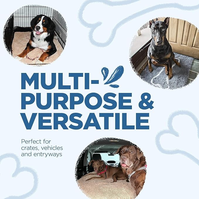 Soggy Doggy Doormat Plain Solid Color Design - Ultra Absorbent Microfiber Chenille Wet Dog Mat for Muddy Paws - Non-Slip and Machine Washable (Dark Chocolate, Extra-Large 36” x 60”)