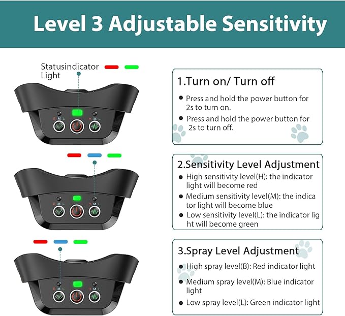 Citronella Bark Collar for Dogs, [No Spray Refill] Spray Dog Training Collar, Humane Citronella Dog Barking Collars, Safer Anti Barking Collar for L/M/S Dogs