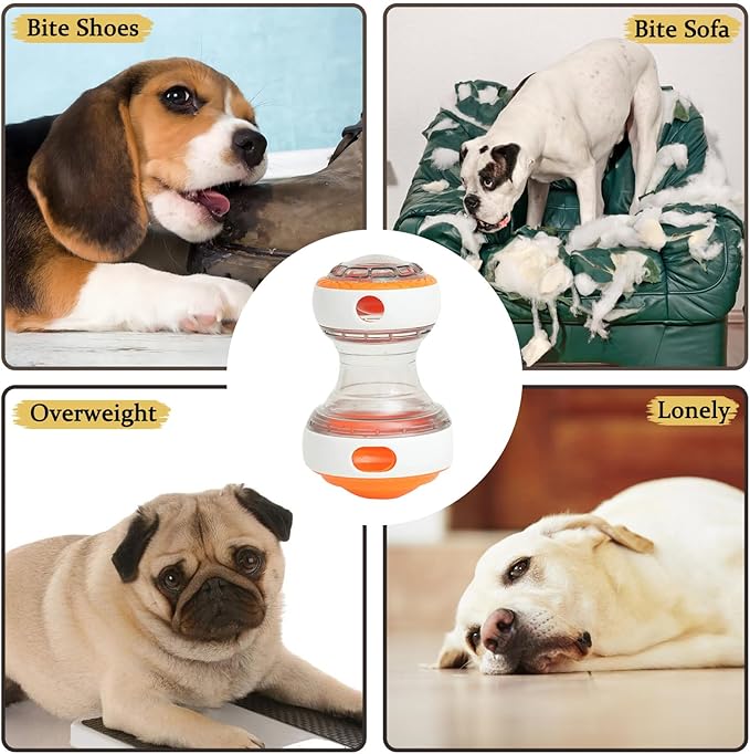 Dog Food Dispenser Puzzle Toy - Adjustable Rolling Treat Dispenser, Slow Feeder | Durable Puppy Enrichment Toy, Brain Stimulation, Mental Exercise, Interactive Pet Training