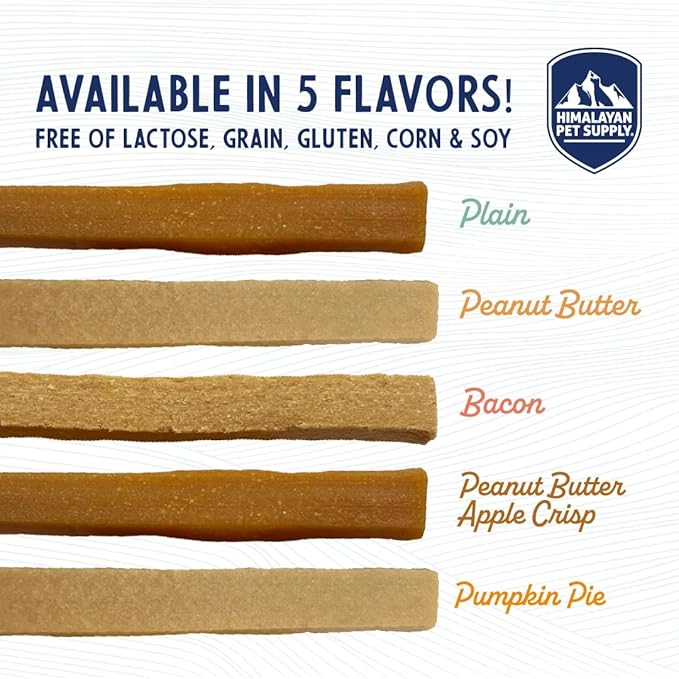 Himalayan Dog Chew Yogurt Sticks, Peanut Butter, Dog Treats With Prebiotics, Probiotics & Protein, Digestive Support, Lactose & Gluten Free, Natural Dog Treat for All Breeds, Made in America, 5 Count