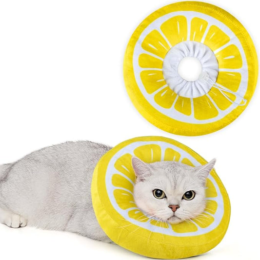 ANWA Adjustable Cat Cone Collar Soft, Cute Cat Donut Collar After Surgery, Kitten Recovery Cones to Stop Licking