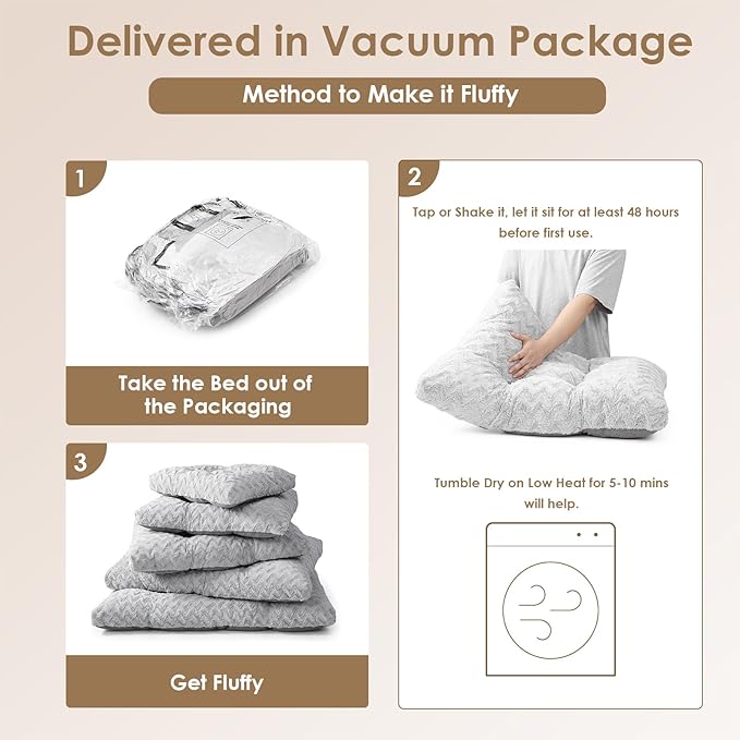 EHEYCIGA Reversible Dog Crate Bed Washable, Comfort Fluffy Plush Dog Kennel Pad for Large Dogs and Cats, Deluxe Machine Washable Pet Sleeping Mats, 35" x 23"x 3.5", Grey