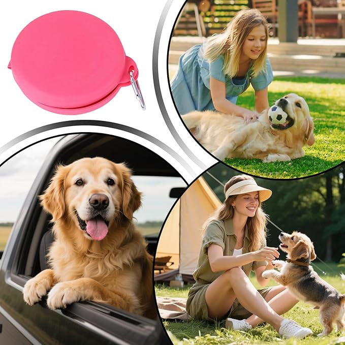 Dog Feeding Bowl,Silicone Dishwasher Safe Foldable Containers,Dog Food and Water Bowl Set | for Small Medium Pet Car Hiking Camping Indoor Outdoor