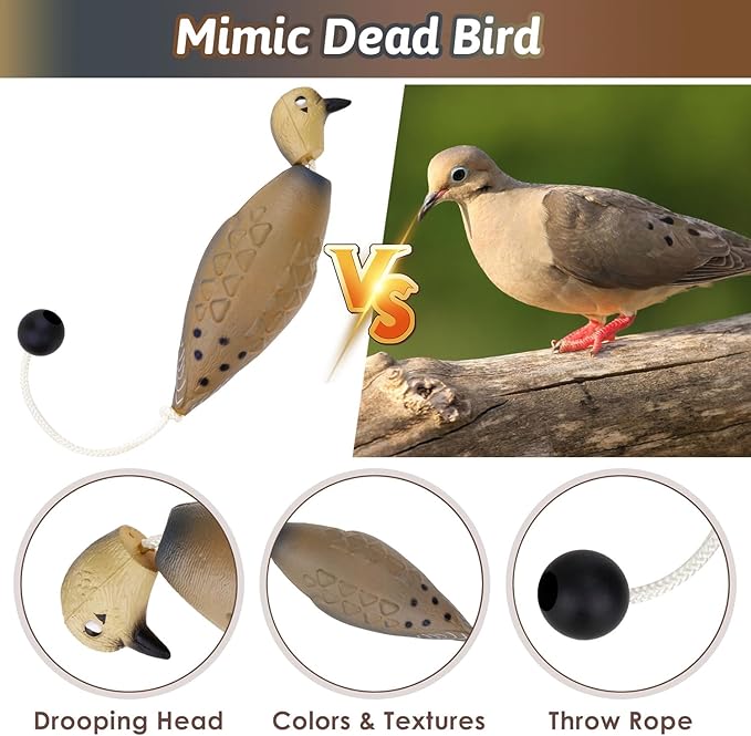 2 Pcs Dove Dummy Bumper Toys for Retriever Dog Training, Hunting Dove Recognition Trainers, Foam Interactive Outdoor Toys