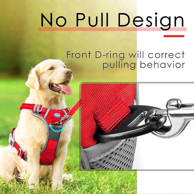 ThinkPet No Pull Harness Breathable Sport Vest with Handle-Dog Harnesses Reflective Adjustable for Medium Large Dogs