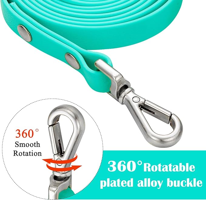 Waterproof Long Dog Training Leash 50ft Outdoor PVC Dog Leashes Great for Large Medium Small Dog Training Lead,Beach,Yard,Play,Camping(Mint Green