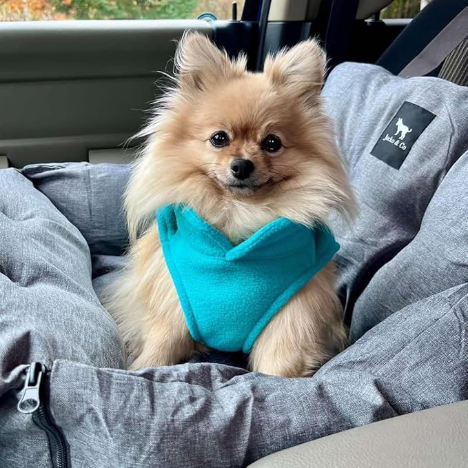 JACKO & CO - Fleece Vest Dog Sweater with Leash Ring - Soft, Warm & Lightweight Pullover Coat for Small & Medium Dogs, Puppies & Cats - Cozy Fall/Winter/Spring Pet Jacket (Turquoise, X-Small 2-4lbs)