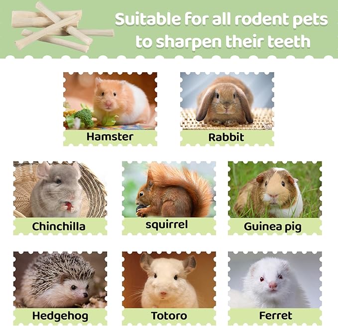 Sukh 240g Sweet Bamboo Chew-Sticks - Natural Rabbit Bamboo Sticks Small Animal Chew Toy Bunny Molar Treats Atural Teeth Grinding Toys for Squirrel Guinea Pigs Chinchilla