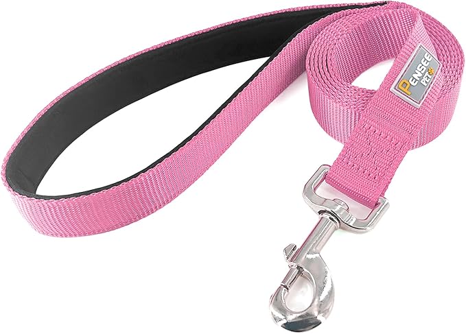 Basic Dog Leashes 6 FT Padded Handle Nylon Dogs Leashes for Medium Dogs Pink