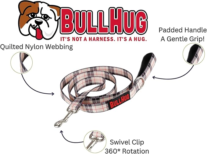 BULLHUG 6 FT Bulldog Leash with Padded Handle. Perfect for Bulldogs, French Bulldogs, Pugs & All Breeds. Leashes for Walking, Training Lead for Bulldogs (Taco)