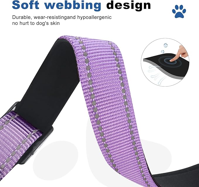 Reflective Martingale Dog Collars. Dog Collar with Quick Release Buckle. Adjustable Soft Padded Breathable Nylon Pet Collar Suitable for Puppies for Small Medium Large Dogs.