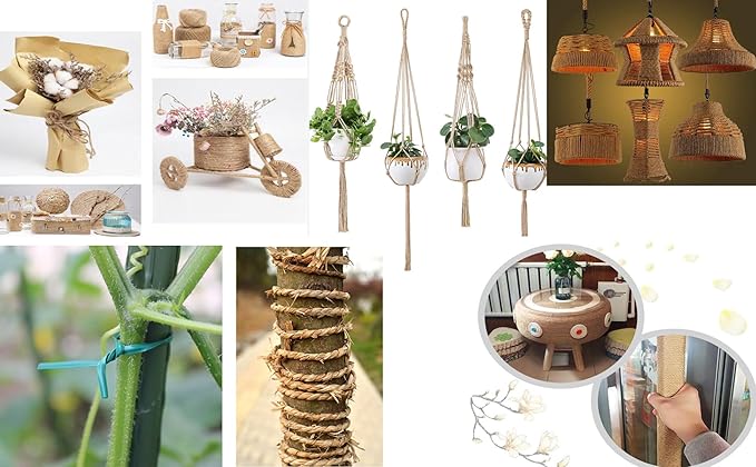 1/6 in (4mm) X 328 Ft (100meter) Natural Sisal Hemp Rope Heavy Duty Thick Twine for Cat Scratcher Post Tree, Garden, Binding, Crafts Packing Material