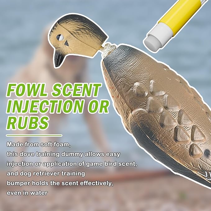 Archerest Dead Duck Dove Pheasant Dummy Bumper Toys for Waterfowl Hunting Retriever Dog Training, Floating Mallard Dummy Trainer Outdoor Soft Durable Realistic Fowl