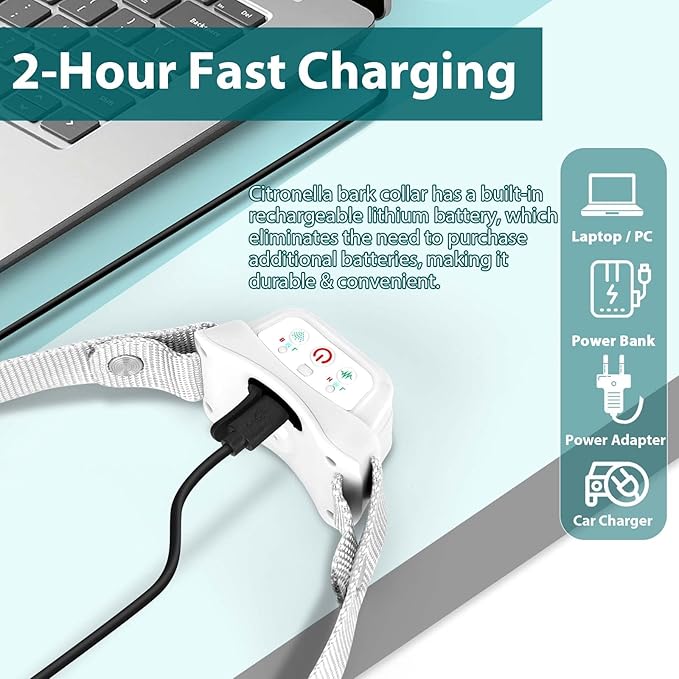 Citronella Dog Bark Collar [NO Spray Refill] Spray Dog Training Collar, Citronella Dog Barking Collars, Anti Barking Spray Collar for L/M/S Dogs