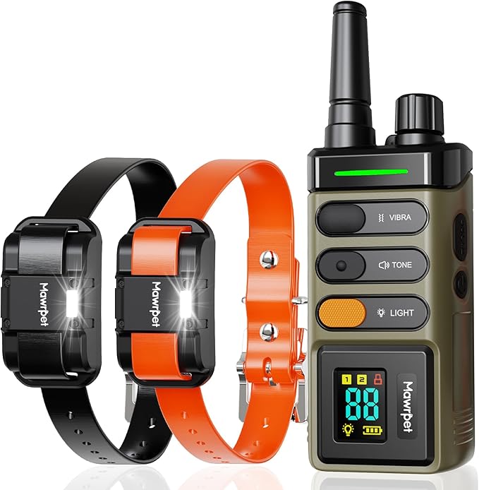 Dog Shock Collar 2 Dogs (15-120lb), 5200FT Range, IPX7 Waterproof, 4 Training Modes, Orange/Black