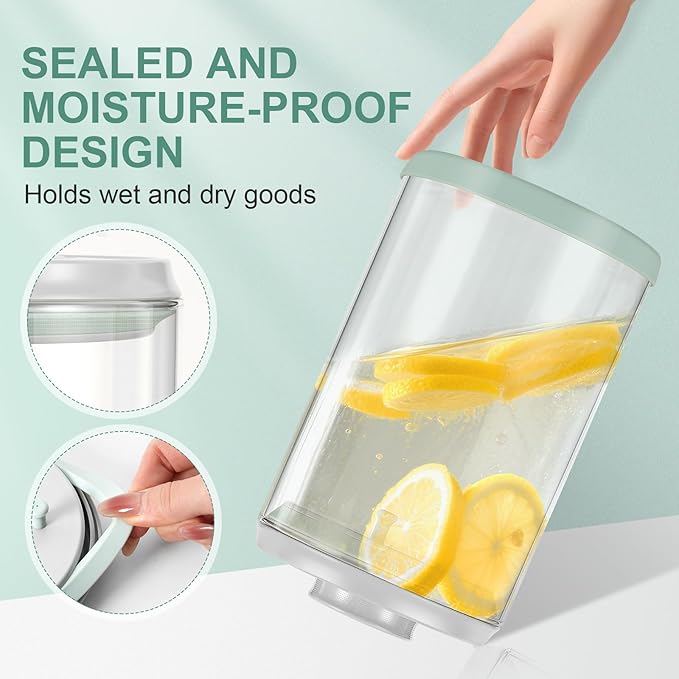 Dog Treat Container Airtight Jar 2.2Qt/2L, Glass Food Jars with One-Touch Lid for Dog or Cat Treats, Kibble, Snacks – Pantry Storage Canister for Kitchen or Countertop (2.2Qt - 2L)