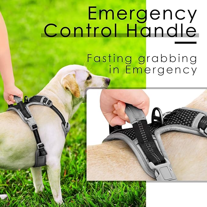 ThinkPet No Pull Harness Breathable Sport Vest with Handle-Dog Harnesses Reflective Adjustable for Medium Large Dogs