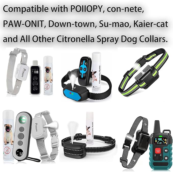 Citronella Spray Refill Can All Other Brand Citronella Spray Dog Collars, Remote Training Collars, Dog Anti-Bark Collars, Humane and Safe Spray for Pets, 90ml/Can (New Formula)