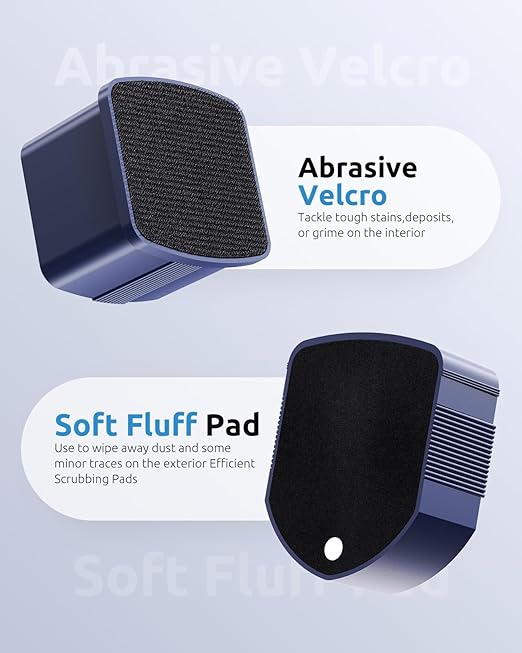 Aquarium Magnetic Cleaner with Thermometer, Fish Aquariums Mini Magnet Brush Only for Glass Tank,Tiny Magnets Clean Floating Cleaning ToolAlgae Scrapers(Blue)